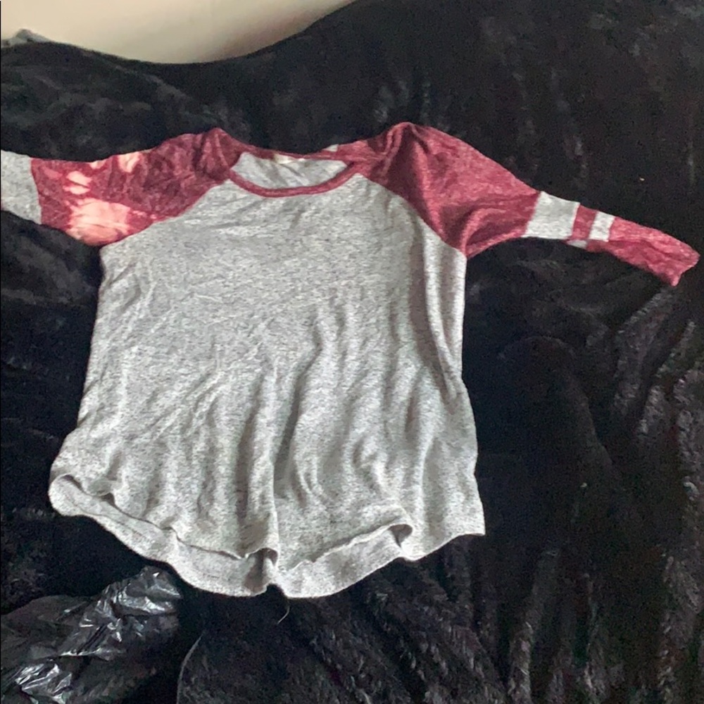 Burgundy and grey shirt